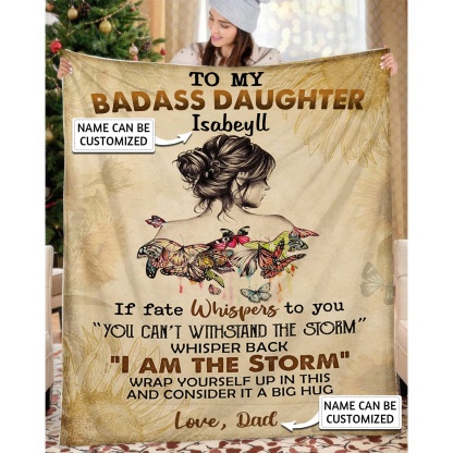 To My Daughter/Granddaughter - D393 - Personalized Custom Blanket