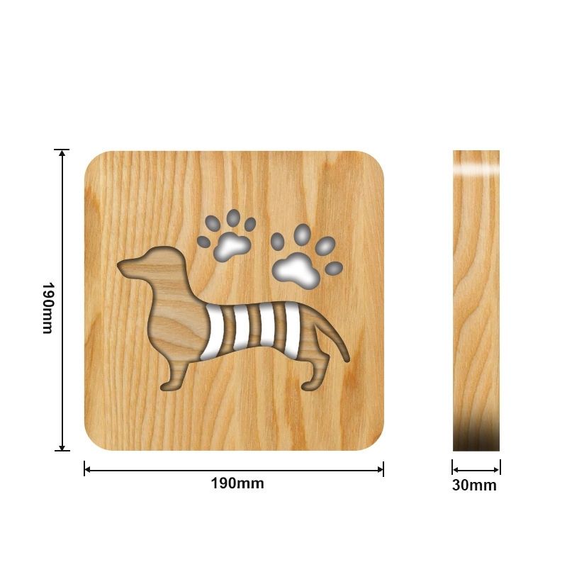 Dachshund Wooden Decorative Light-Jolura