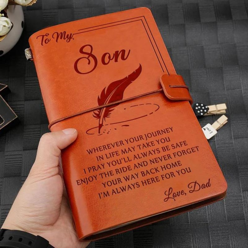 Enjoy The Ride - Engraved Leather Journal Notebook-Jolura