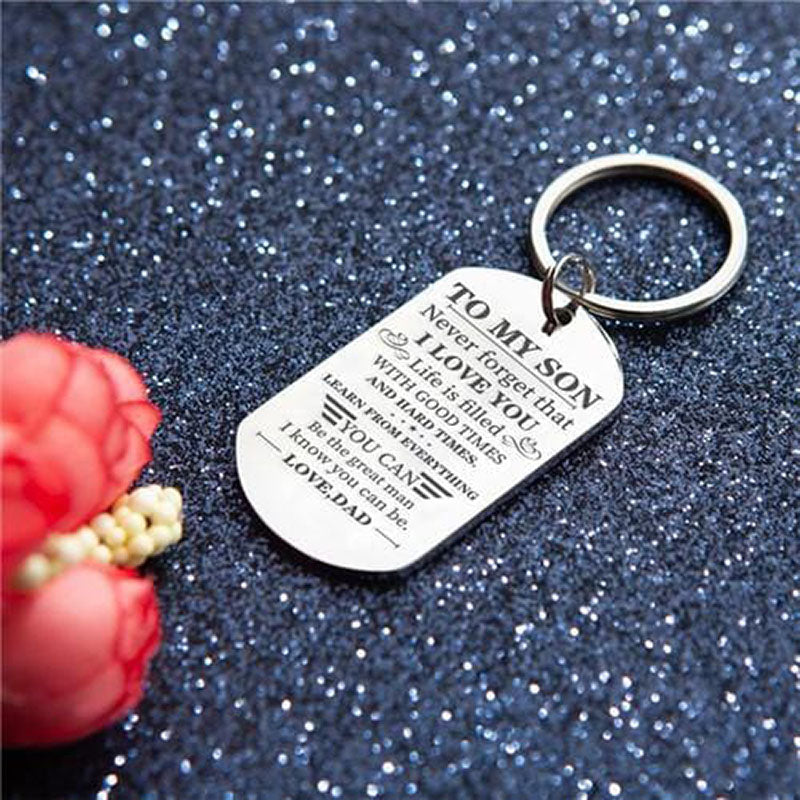Dad To Son - Be The Great Man - Inspirational Keychain-Jolura