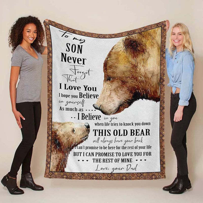 I Love You - A934 - Brown Bear Premium Blanket-Jolura