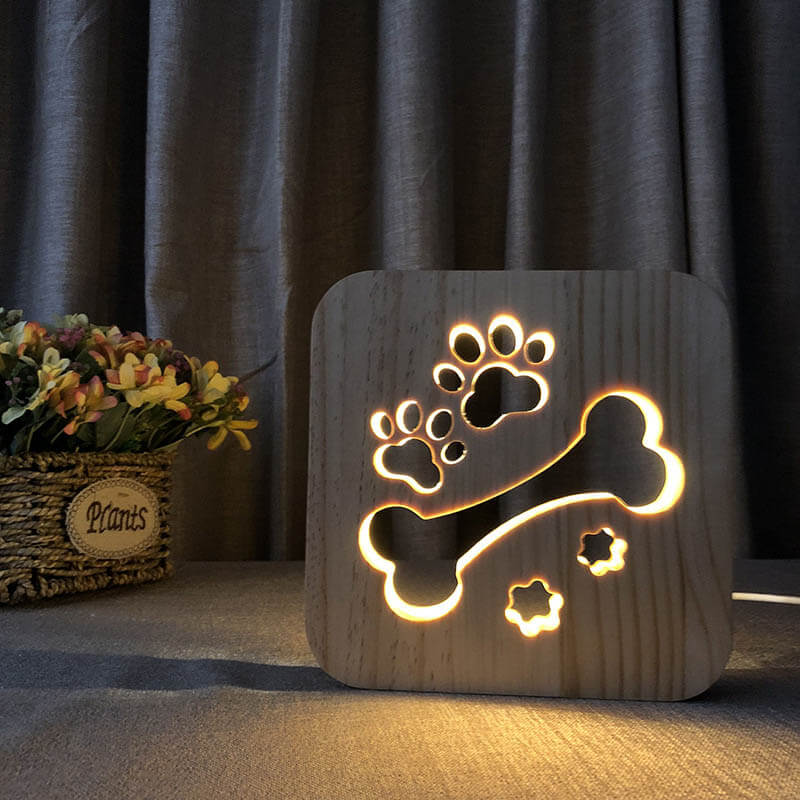 Dog Bone Wooden Decorative Light-Jolura