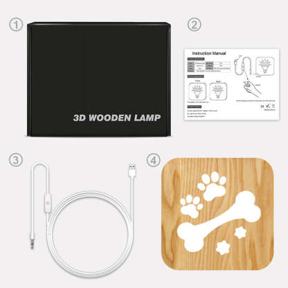 Dog Bone Wooden Decorative Light-Jolura
