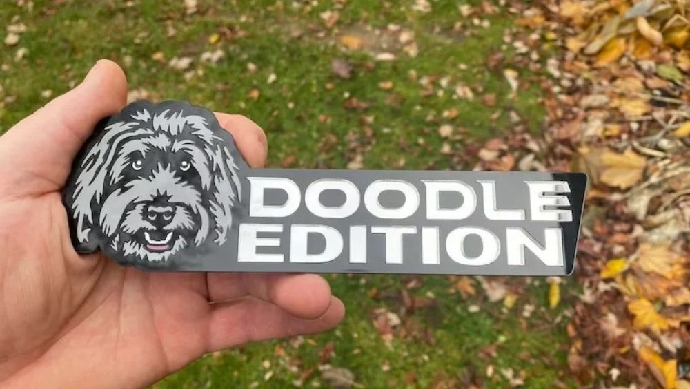 Goldendoodle Car Badge Laser Cutting Car Emblem CE009-Jolura