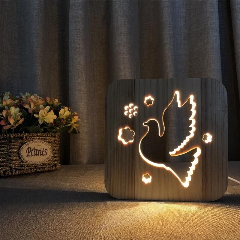Dove Wooden Decorative Light-Jolura