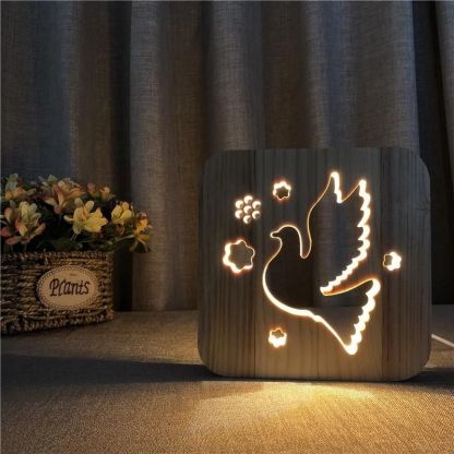 Dove Wooden Decorative Light-Jolura