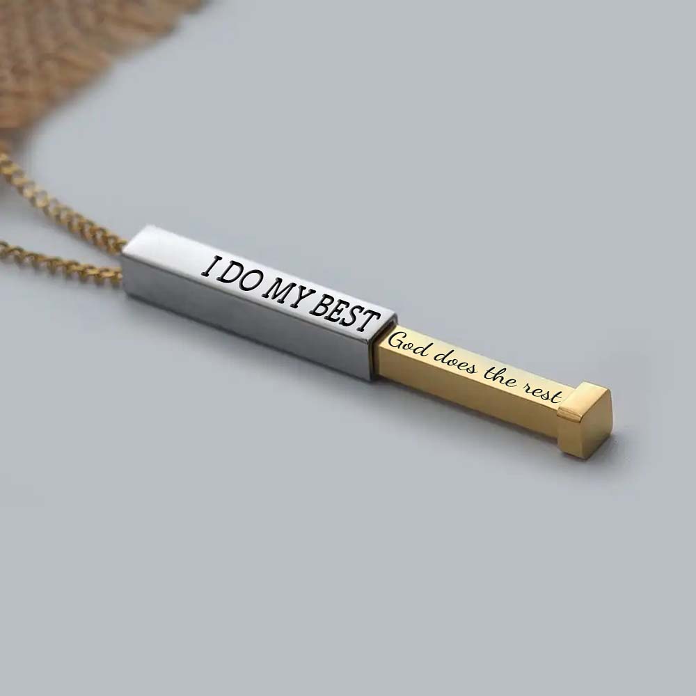 I Do My Best God Does The Rest Hidden Message Necklace-Jolura