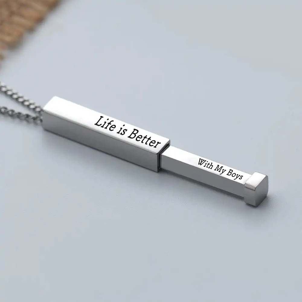 Life is Better With My Boys - Hidden Message Necklace