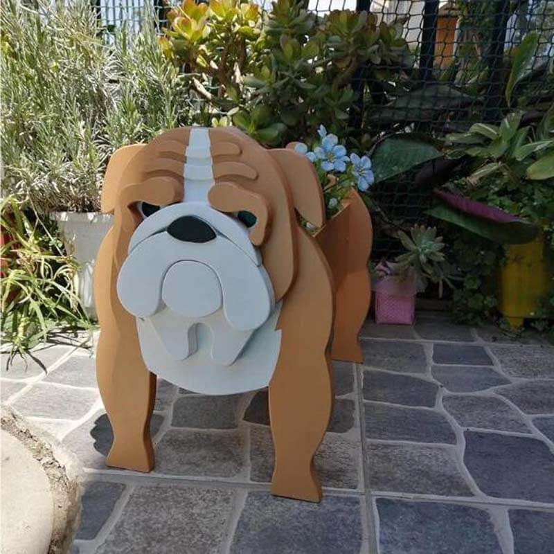 Yellow English Bulldog Planter AP011-Jolura
