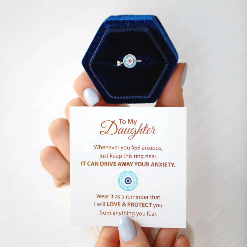 To My Daughter - Evil Eye Fidget Ring-Jolura