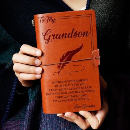 Enjoy The Ride - Engraved Leather Journal Notebook-Jolura