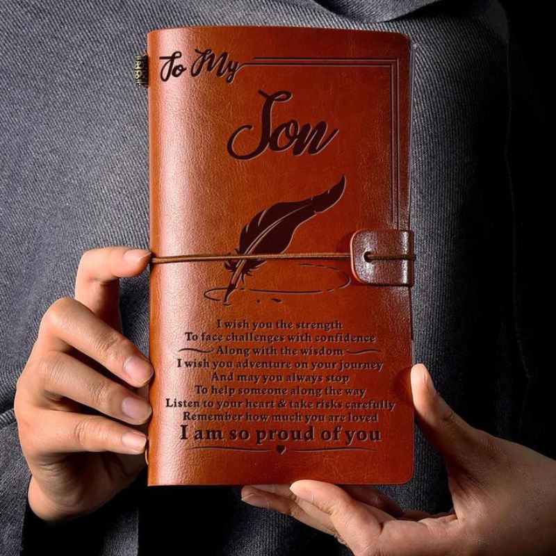 Vintage Engraved Leather Journal Notebook-Jolura