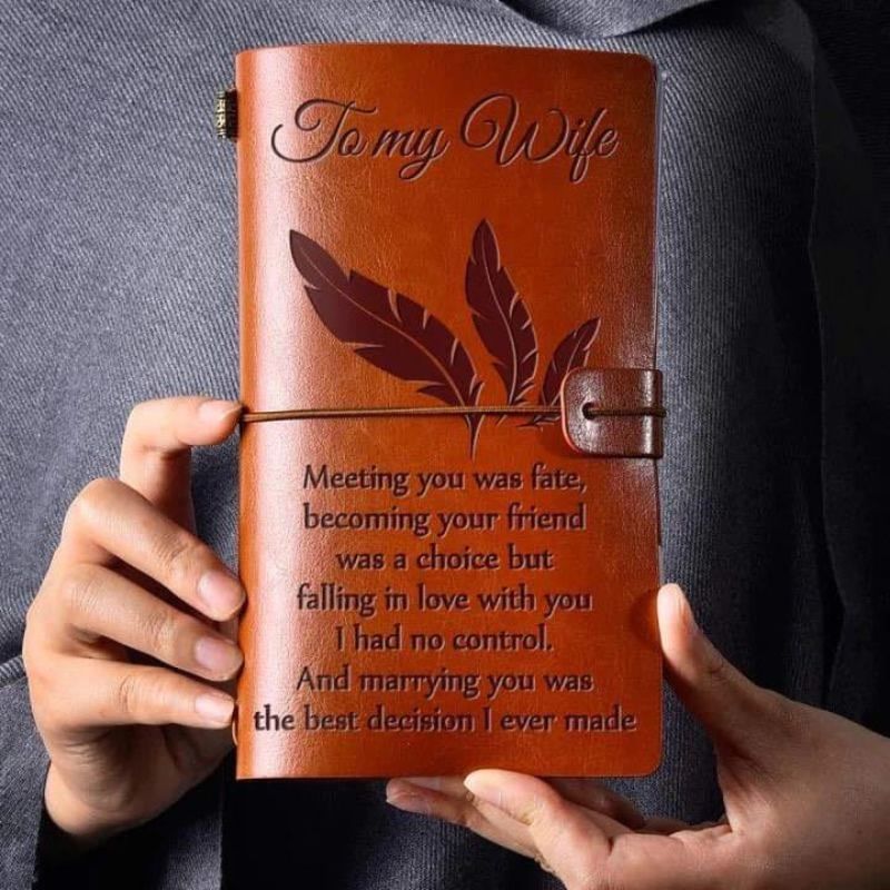 To My Wife - Meeting You was Fate - Vintage Journal Notebook-Jolura