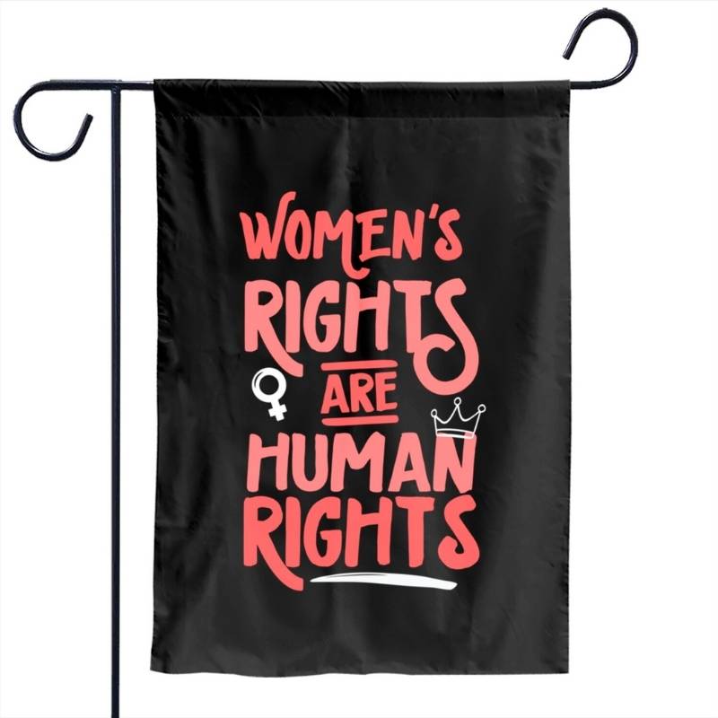 Feminist Women's Rights Are Human Rights Garden Flag-Jolura