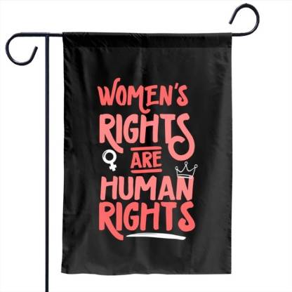 Feminist Women's Rights Are Human Rights Garden Flag-Jolura
