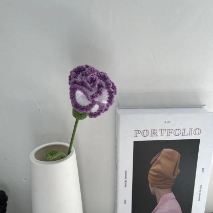Handmade Knitted Décor Gift - Carnation - Dark Purple-Jolura