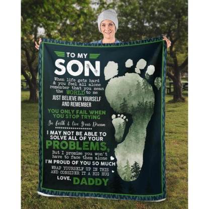 To My Son - From Dad - A324 - Premium Blanket-Jolura