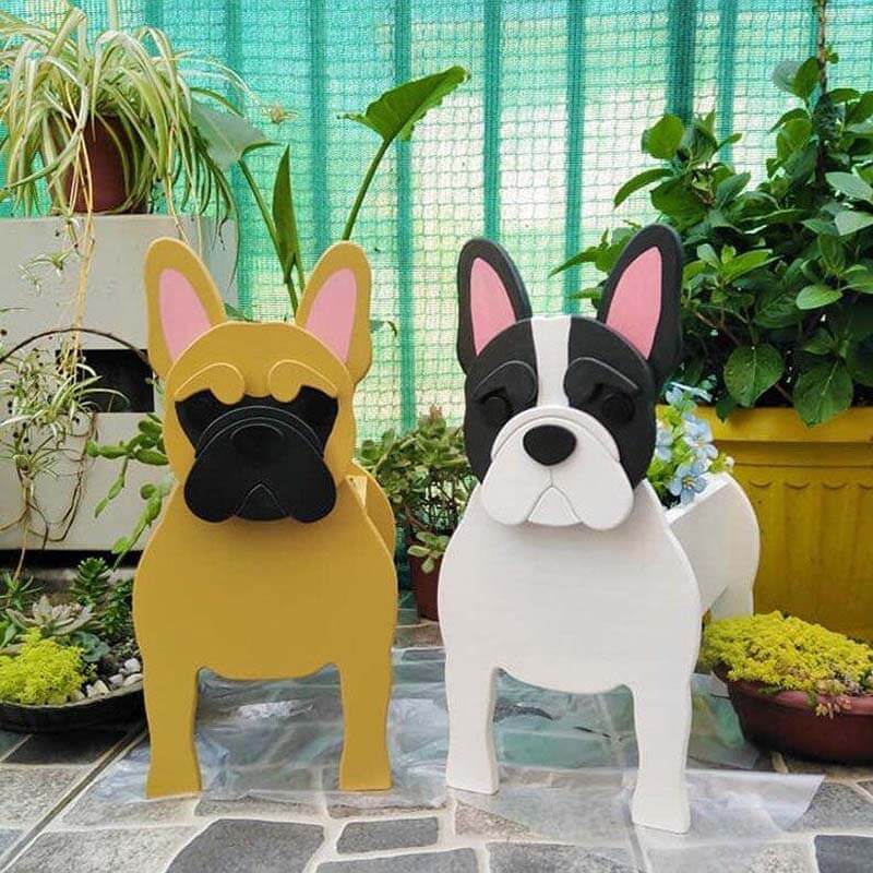 Yellow French Bulldog Planter AP004-Jolura