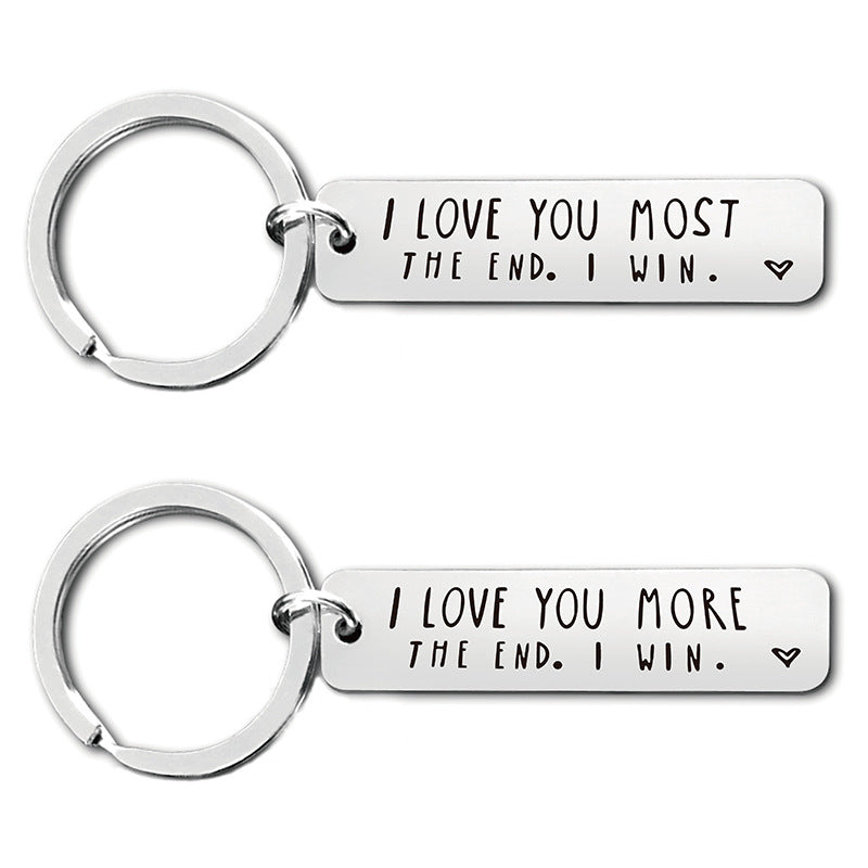 I Love You More The End I Win - Funny Birthday Keychain-Jolura