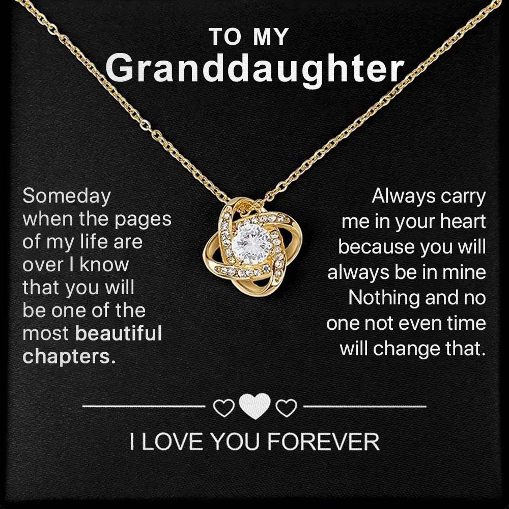 To My Dear Granddaughter - Interlocking Heart Necklace