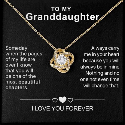 To My Dear Granddaughter - Interlocking Heart Necklace