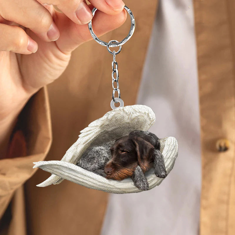 Sleeping Angel Acrylic Keychain German Wirehaired Pointer SA098-Jolura