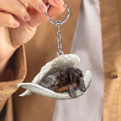 Sleeping Angel Acrylic Keychain German Wirehaired Pointer SA098-Jolura