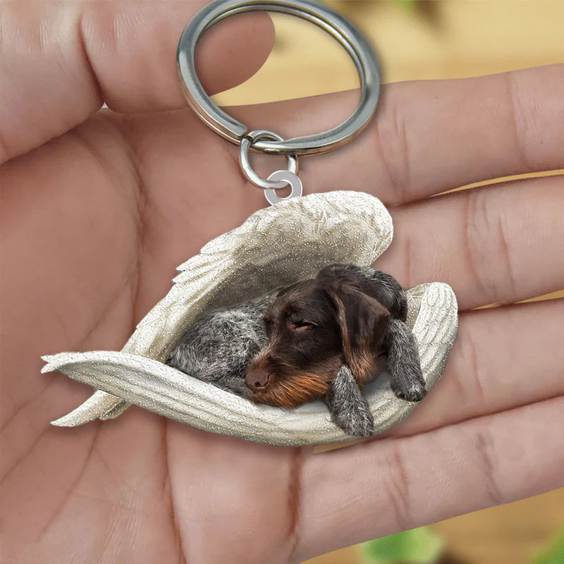 Sleeping Angel Acrylic Keychain German Wirehaired Pointer SA098-Jolura