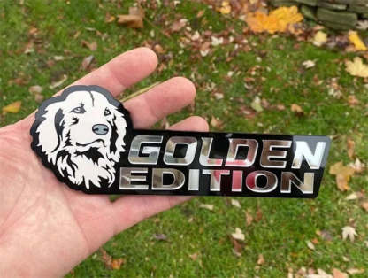 Pale Yellow Golden Retriever Car Badge Laser Cutting Car Emblem CE007-Jolura