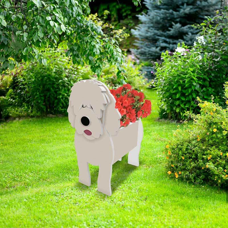 White Golden Doodle Planter AP063-Jolura