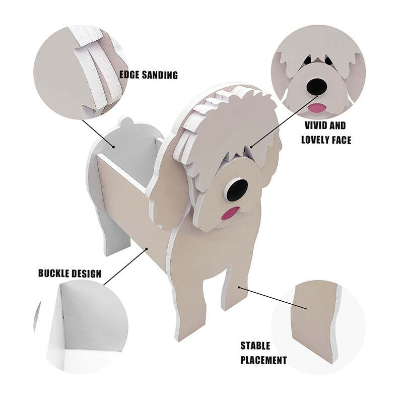 White Golden Doodle Planter AP063-Jolura