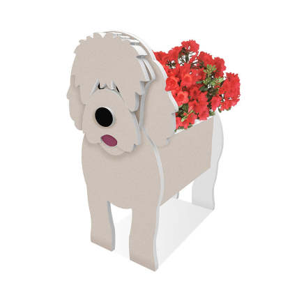 White Golden Doodle Planter AP063-Jolura