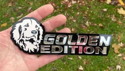 Pale Yellow Golden Retriever Car Badge Laser Cutting Car Emblem CE007-Jolura