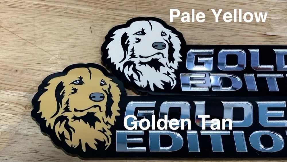 Golden Tan Golden Retriever Car Badge Laser Cutting Car Emblem CE008-Jolura