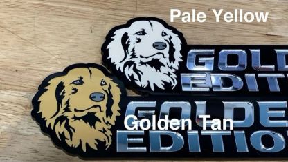 Golden Tan Golden Retriever Car Badge Laser Cutting Car Emblem CE008-Jolura