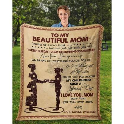 To My Mom - From Daughter  - A367 - Premium Blanket-Jolura