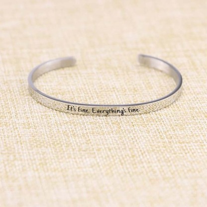 It's Fine Everything's Fine Engraved Bracelet-Jolura