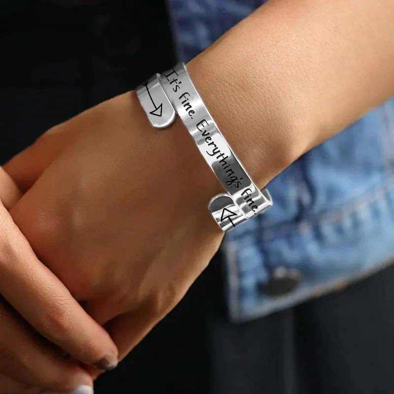 It's Fine Everything's Fine Engraved Bracelet-Jolura