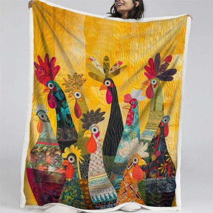 Sunrise Roosters Blanket - H142 - Premium Blanket-Jolura