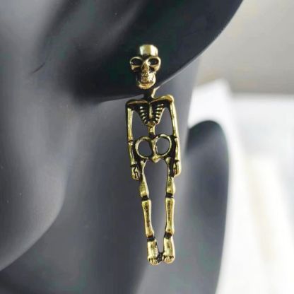 Skull Skeleton Drop Earrings-Jolura