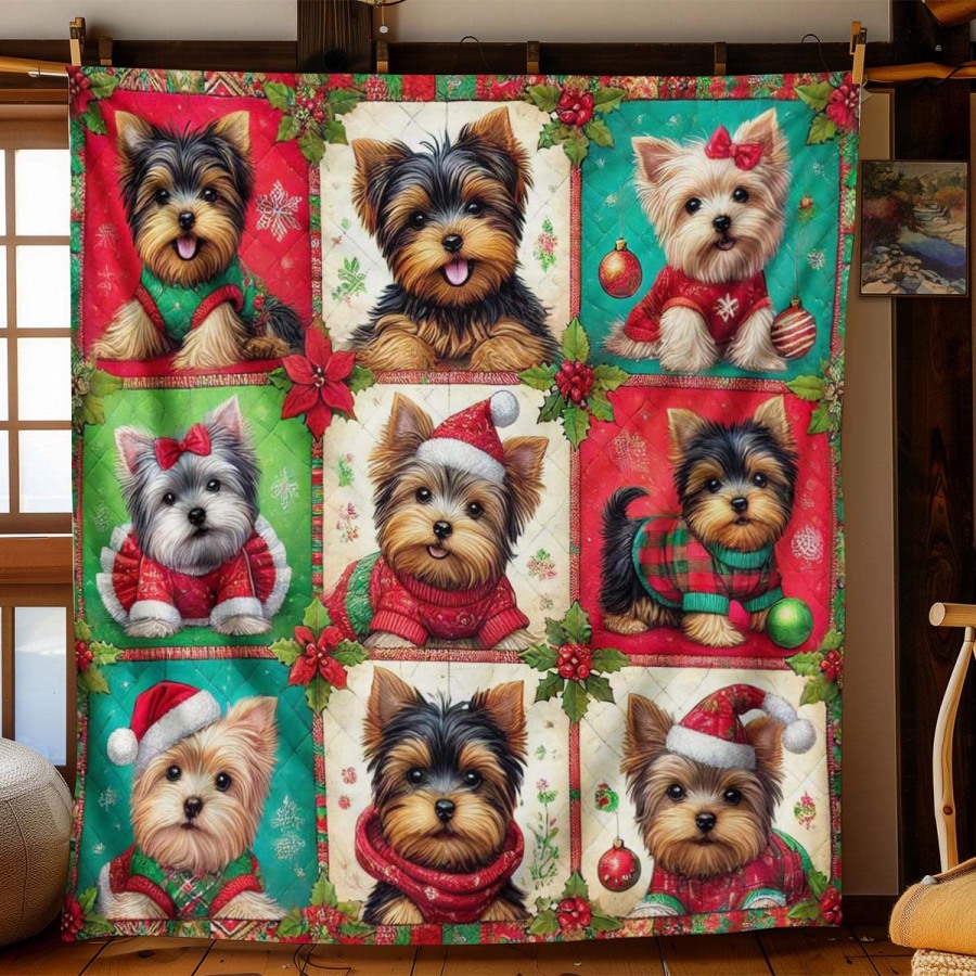 Yorkshire Terrier Christmas Blanket H188 Premium Blanket
