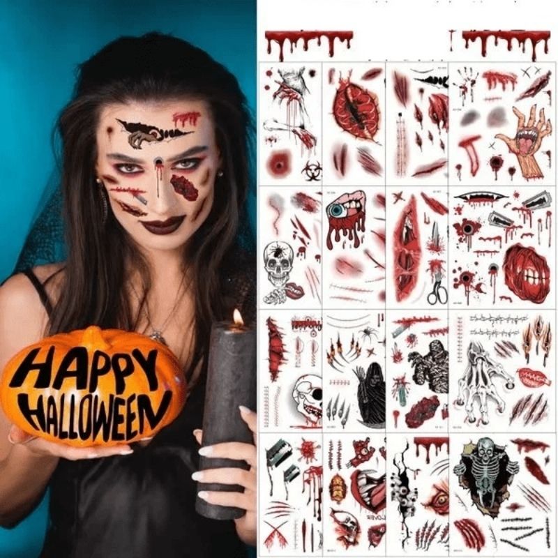 Halloween Tattoo – 🎃Halloween Prank Makeup Temporary Tattoo🎃-Jolura