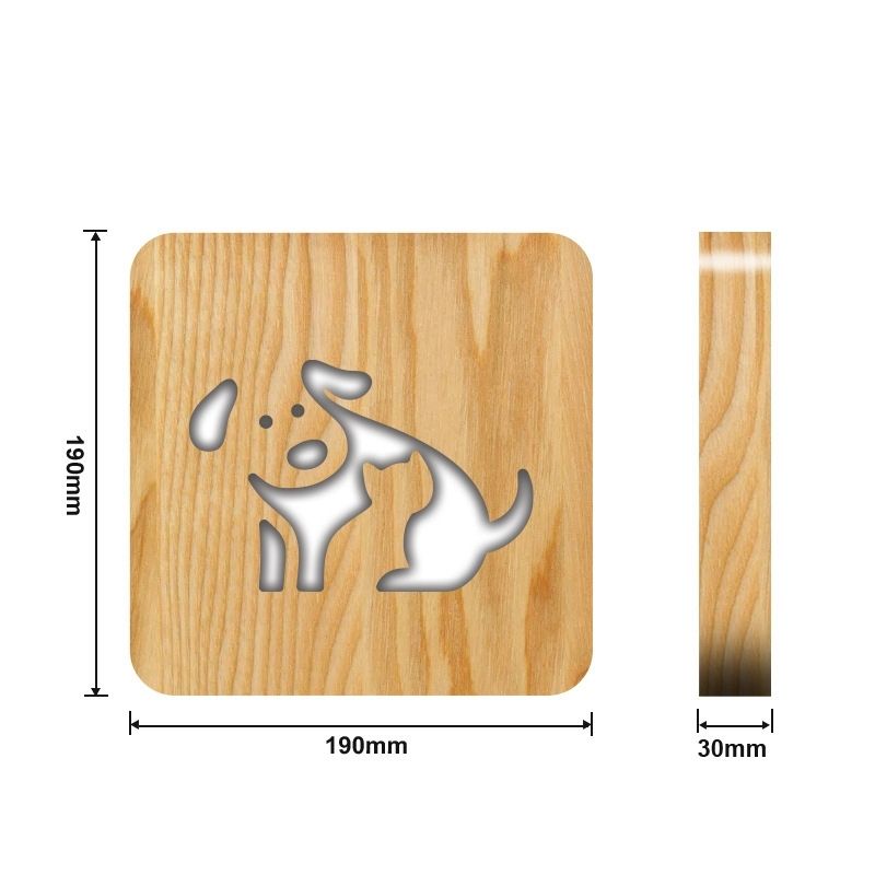 Happy Dog Wooden Decorative Light-Jolura