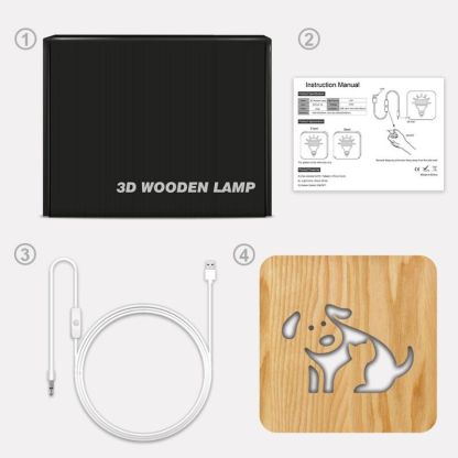 Happy Dog Wooden Decorative Light-Jolura