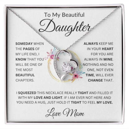 To My Beautiful Daughter - Always Keep Me in Your Heart - Forever Love Necklace-Jolura