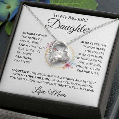 To My Beautiful Daughter - Always Keep Me in Your Heart - Forever Love Necklace-Jolura