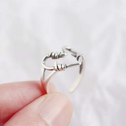 Sterling Silver Heart Wire Ring-Jolura