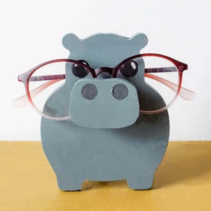 Handmade Glasses Stand F267 Lovely Hippo-Jolura