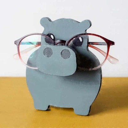 Handmade Glasses Stand F267 Lovely Hippo-Jolura