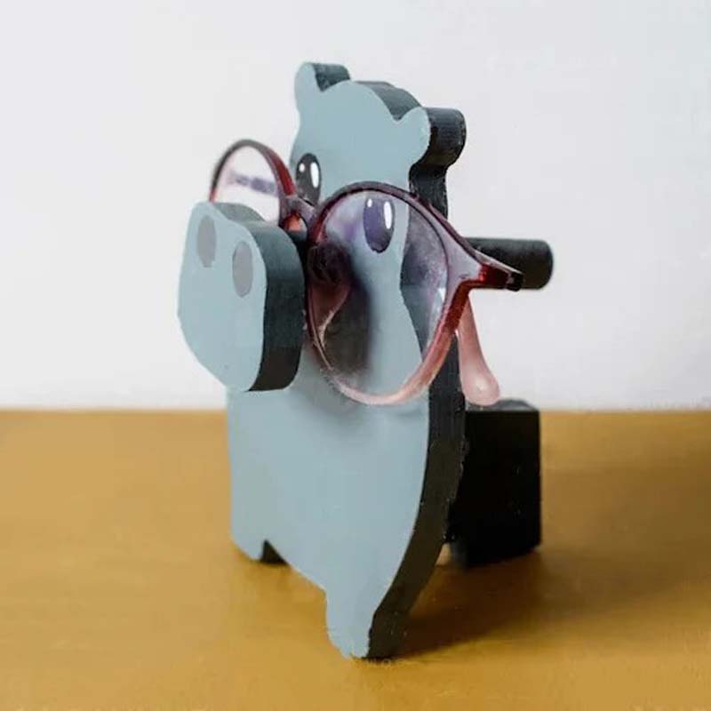 Handmade Glasses Stand F267 Lovely Hippo-Jolura